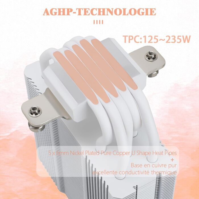 Thermalright Assassin King 120 SE WHITE ARGB: Кулер для CPU з 5 Heatpipes, тихий вентилятор PWM, сумісний з AM4/AM5/Intel LGA1150/1151/1200/1700/1851