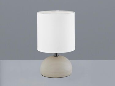 Торшер Reality Leuchten Luci R50351035 з керамічним цоколем, імітація дерева, бежевий тканинний абажур, 1x E14 (Cappuccino)