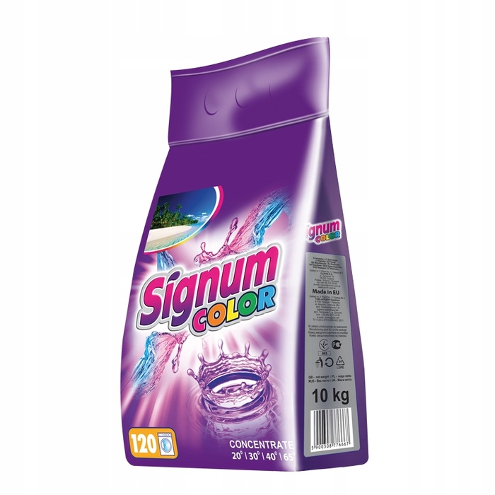 Концентрований пральний порошок Signum Clovin для кольорових речей, 10 кг (120 прань)