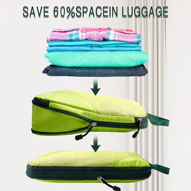 Набір органайзерів для валізи AiQInu: 5 шт. з компресією, для подорожей, з мішечком для взуття та білизни