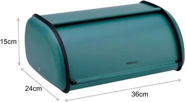 KING HOFF Металева коробка для хліба/обіду (чорна, зелена, маленька)