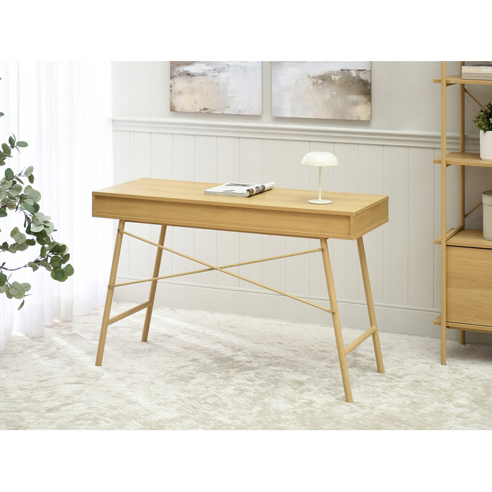 Письмовий стіл Mebel-Partner прямокутний, дуб натуральний, 120x46x76 см, 2 шухляди