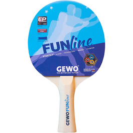 Набір для настільного тенісу GEWO Fun – одиночні або комплекти (1-4 ракетки), м'ячі, сумка, сітка – для початківців, хобі та відпочинку. Покриття Noppen-Innen, конкавний грифель. 2 ракетки + 3 м'ячі + сітка (конкавна)