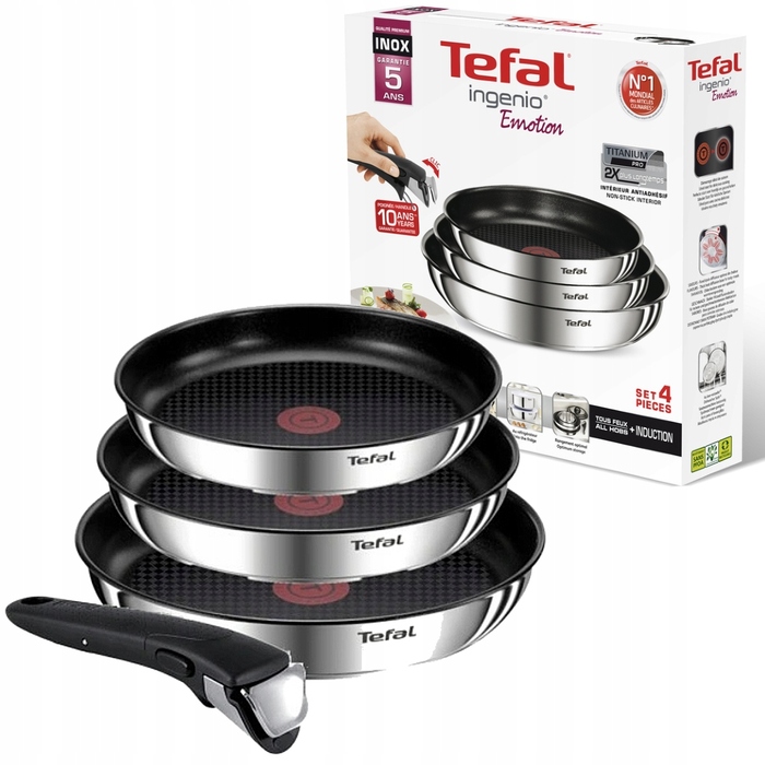 Сковорода Tefal з титановим покриттям, 22/24/28 см, підходить для мийки в посудомийній машині