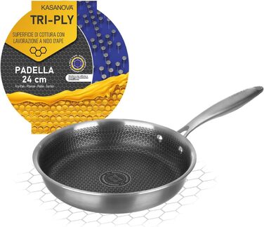 Сковорода KASANOVA Tri-ply з антипригарним покриттям Honeycomb, 24 см - для всіх типів плит та духовки