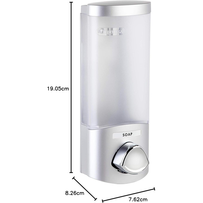 Дозатор для мила, гелю для душу та шампуню Better Living, хром, ABS-пластик, білий, однокамерний