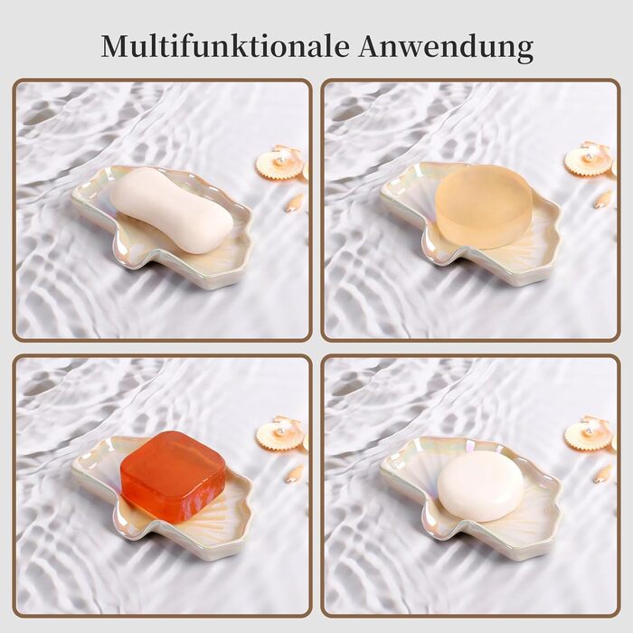 Керамічна мильниця з піддоном Antis's Home, Зелений мильниця-тримач для ванної, душу та умивальника, Сучасний дизайн