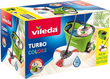 Набір для миття підлоги Vileda Turbo EasyWring & Clean з відром та мопом, зелений