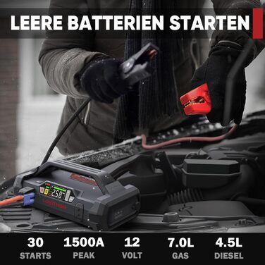 Бустер-стартер LOKITHOR JA300 з компресором 150 PSI та Powerbank 1500A для автомобіля