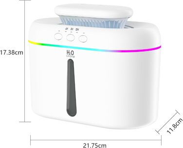 Зволожувач повітря 2L з нічним світлом для дитячої кімнати, рослин та дому (білий)