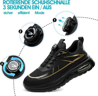 Черевики безпеки для чоловіків та жінок. Робочі черевики, черевики для професій. Сталевий капак, легкі, чорні. Розміри 37-46 EU