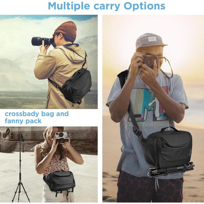 Чохол для камери DSLR/SLR TAAOKA, водонепроникний, з кріпленням для штатива, сумка на плече для фотографів (чорний)
