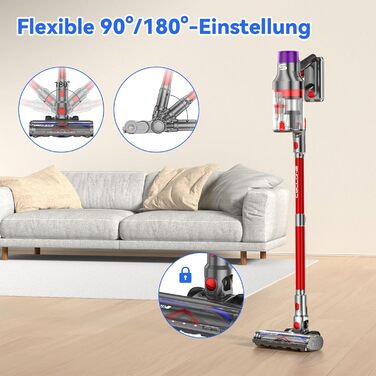 Бездротовий пилосос VSTOKY V15 ProMax: потужний акумуляторний пилосос для дому, килимів та твердих поверхонь, 600W, 58kPa, 75 хвилин роботи, подвійний контейнер для сміття, автоматичний режим, видалення шерсті тварин