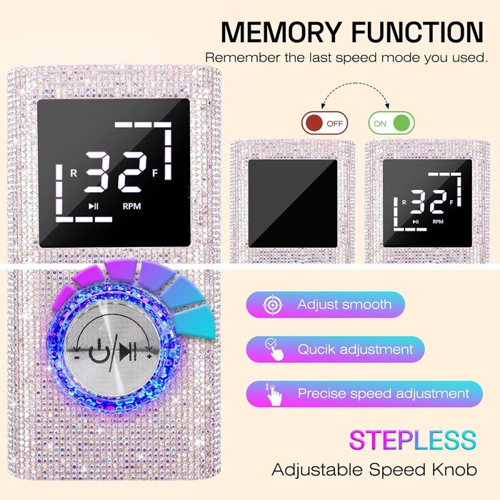 Електрична машинка для манікюру та педикюру - професійна бездротова 45000 об/хв для акрилу, гелю та пудри