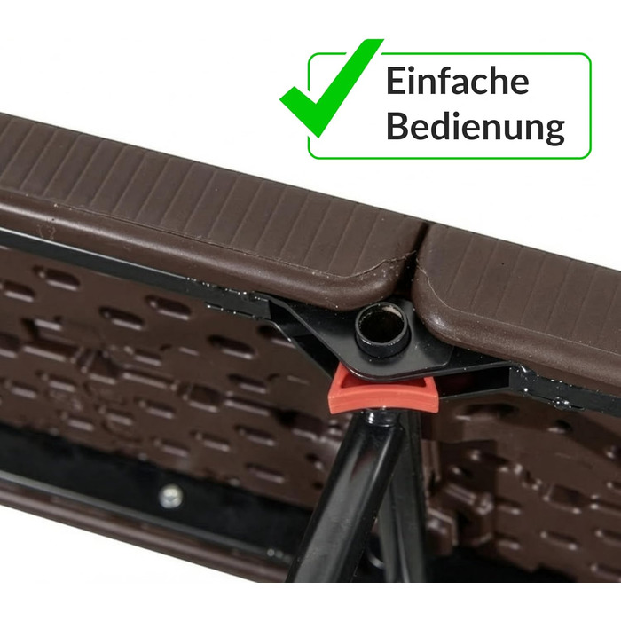 Стіл-буфет Floordirekt Buffettisch: розкладний пластиковий стіл 183x76 см з ручкою для перенесення, для саду, тераси, балкону, кемпінгу (на 6 осіб)