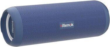 Bluetooth портативна колонка RIENOK з підсвічуванням, IPX7, 3600 mAh, баси, стерео звук (Блакитний)