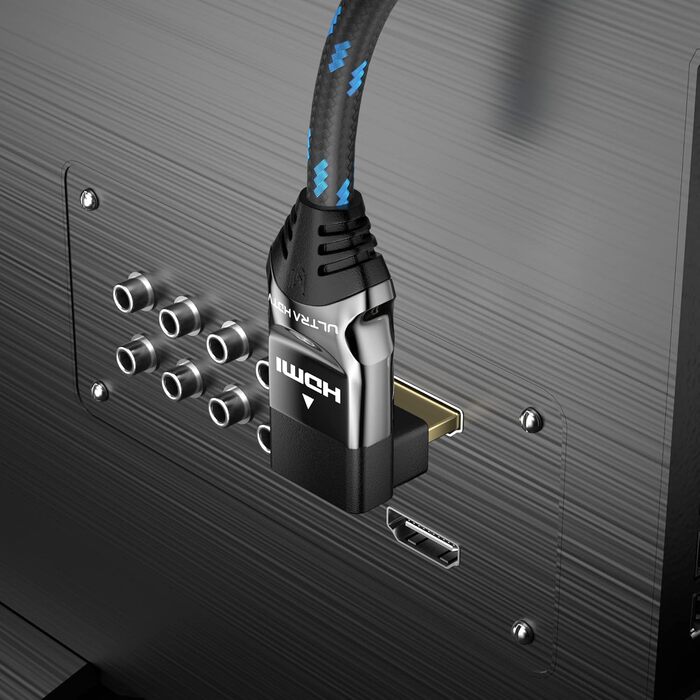 Кабель HDMI 2.1 8K 270° для Ultra HDTV, 5 метрів - Nylon, 48 Gbps, підтримка 8K@60Hz та 4K@120Hz, захист від перегинів