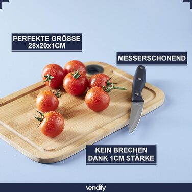 Набір кухонних дощок vendify з бамбука 3 шт 28x20 см – дерев'яні обробні дошки для кухні