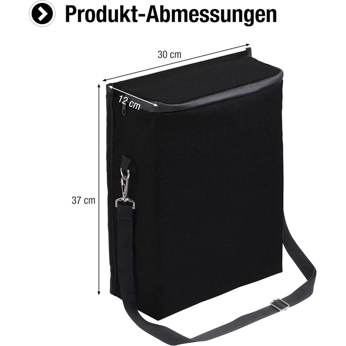 Master Cooler Bag 40 x 26 x 31 cm - 32 Liter Capacity - Cooling Insulation - With Shoulder Strap - Securely Closing Zipper - Water-Resistant Material / Thermal Bag / 6816830 (Black)