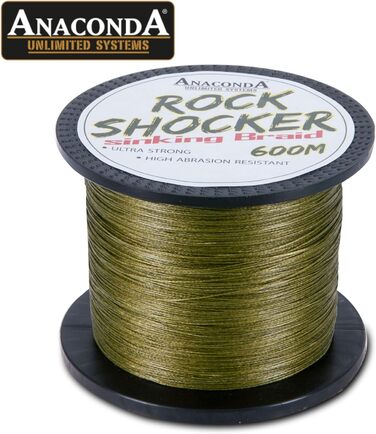 Плетена волосінь Anaconda Rockshocker Sinking 600м 0,22мм золота для дорослих, універсальна