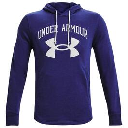 Чоловічий худі Under Armour Rival Terry з великим логотипом, капішоном та кишенею, колір Regal-onyx White, розмір M (1361559-415)