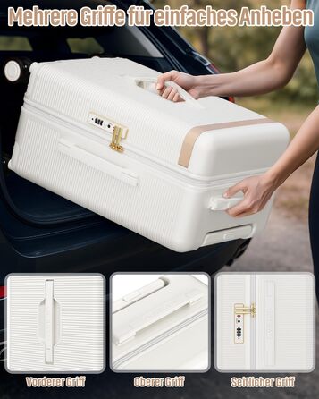 Чемодан Joyway ABS, ручна поклажа, 56 см, білий. З TSA замком, відкидним внутрішнім відділенням та подвійними колесами.