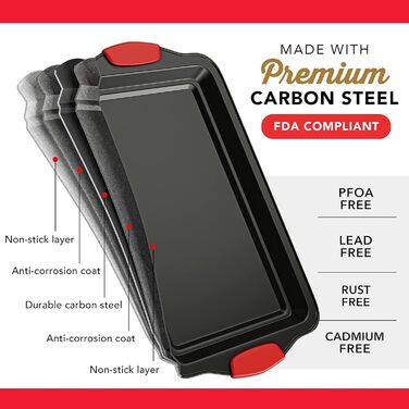 Набір форм для випічки, 39 шт., преміум-якість, антипригарне покриття, без BPA, для кексів, печива, тортів, сталеві листи для випічки, набір кухонного приладдя (2 великі форми, чорний)