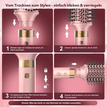 Airstyler 6-в-1: Фен, стайлер, локони, випрямлення. Рожевий колір.