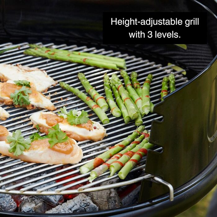 Barbecook Loewy 45 Charcoal Grill BBQ with Windscreen, Grilling for 6 People, Black, 43x43x97cm (Ø 40 cm)
