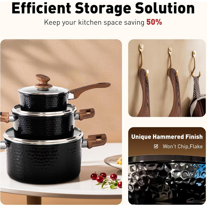 Набір посуду DishDelight 12-piece з гранітною керамікою, індукційний, чорний