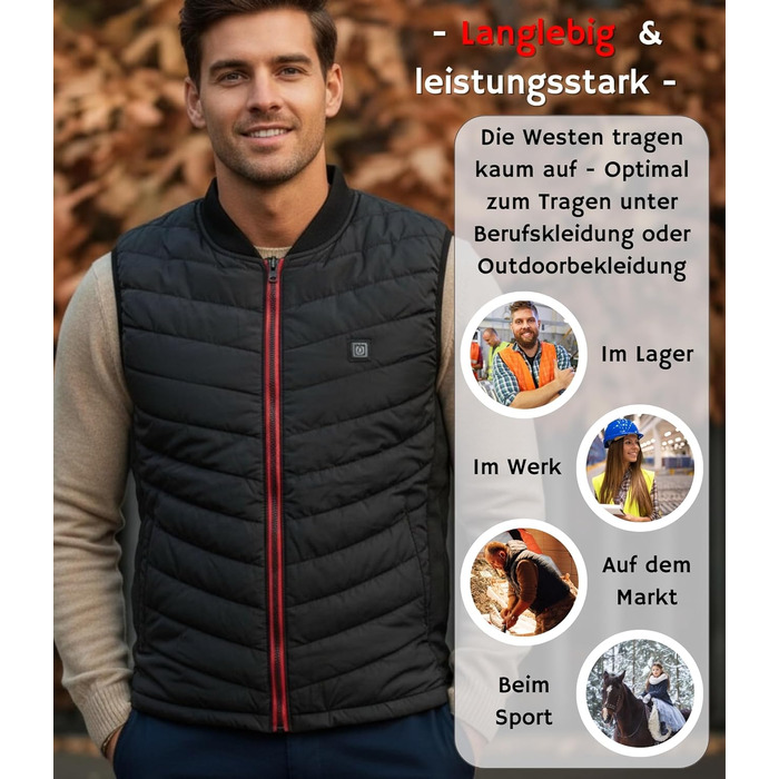 Обогреваемая жилетка Premium | Размеры XS-XXL | Жилетка з підігрівом для жінок та чоловіків | до 55°C з 5 зонами підігріву | З та без Powerbank XXL. З Powerbank