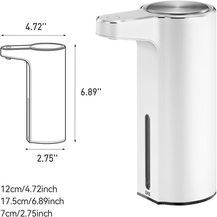 Automatic Soap Dispenser with Window, Dish Soap Dispenser with Infrared Sensor, 250ml, USB Rechargeable, Waterproof, Adjustable Dosage, Drip-Free, for Kitchen & Bath – Matte Black