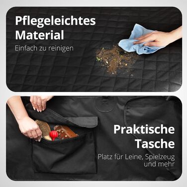 Walser Premium Автодеки для собак Rocky, 100% водонепроникна захисна накидка на заднє сидіння автомобіля з боковими захистами та оглядовим вікном, ідеальна для подорожей та транспортування малих та великих собак. Захист заднього сидіння автомобіля від бру