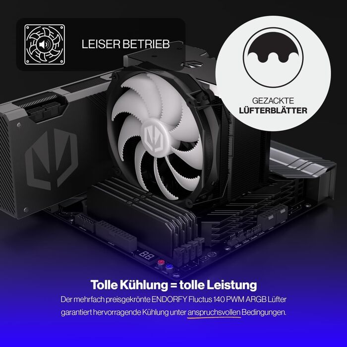 Система охолодження CPU Endorfy Fortis 5 Black ARGB з вентиляторами 140 мм та 120 мм, підтримка AM4, AM5, LGA1700, LGA1200