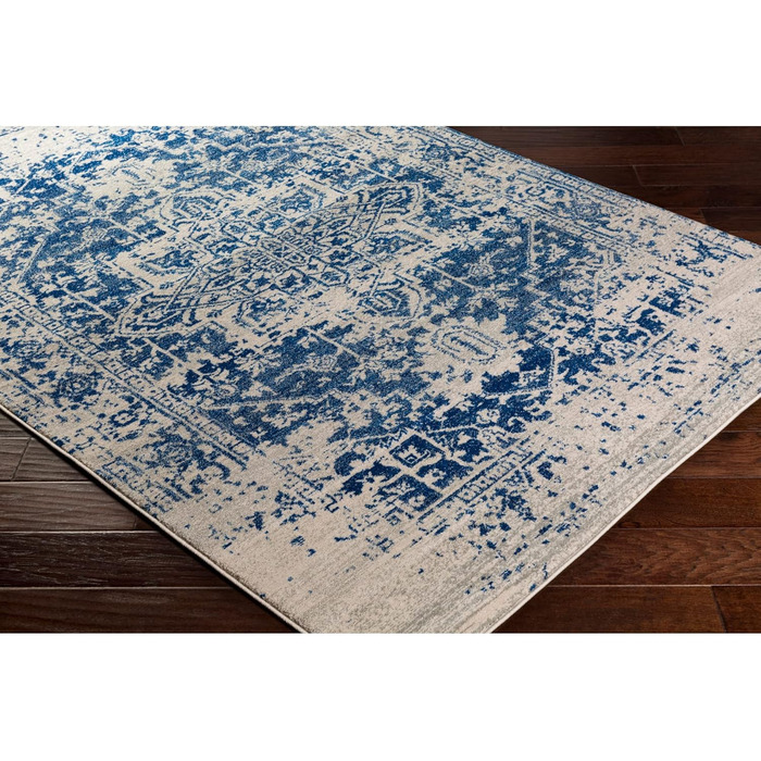 Surya Syracuse Vintage Rug Large - Rug Living Room 200x274 cm, Dining Room, Bedroom - Oriental Rug Boho Style - Carpet Living Room, Colorful Pattern, Blue and Beige Blue and Beige 200 x 280 cm