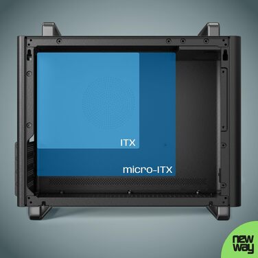 Корпус для ПК NEWWAY NC1 Mini-Tower, підтримка Mini-ITX/ITX/Micro-ATX, USB Type-C, з вентилятором 9мм, металевий сітчастий дизайн, чорний