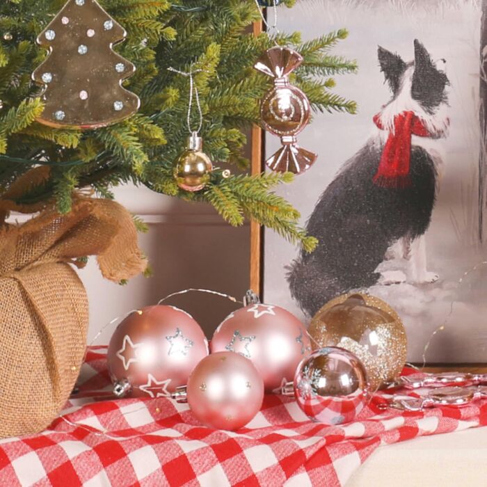 Набір прикрас на ялинку Alupssuc 65 шт. - ялинкові кулі, 4-14 см, пластик, для ялинки, святкування, вечірки, білий, золотий, біло-золотий (Macaron)