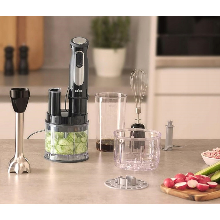 Погружний блендер Braun MQ55254M, 1000 Вт, чорний