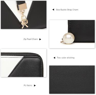 Сумка жіноча Lulu Daen середнього розміру зі штучної шкіри (PU) - чорна, комплект з гаманцем, для роботи, подорожей, бізнесу