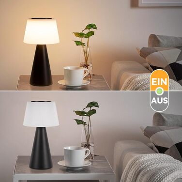 Акумуляторна настільна лампа LED 2 шт. чорна - бездротова, сенсорна, з USB зарядкою для спальні, вітальні, вулиці