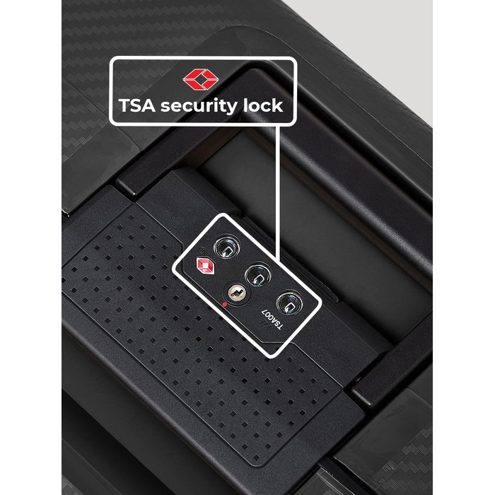 Набір валіз REDOLZ Hartschalen 3-ті: міцний поліпропілен, TSA-замок, 4 колеса, система 3-точкового закриття. Розмір M (65 см), Deep Black.