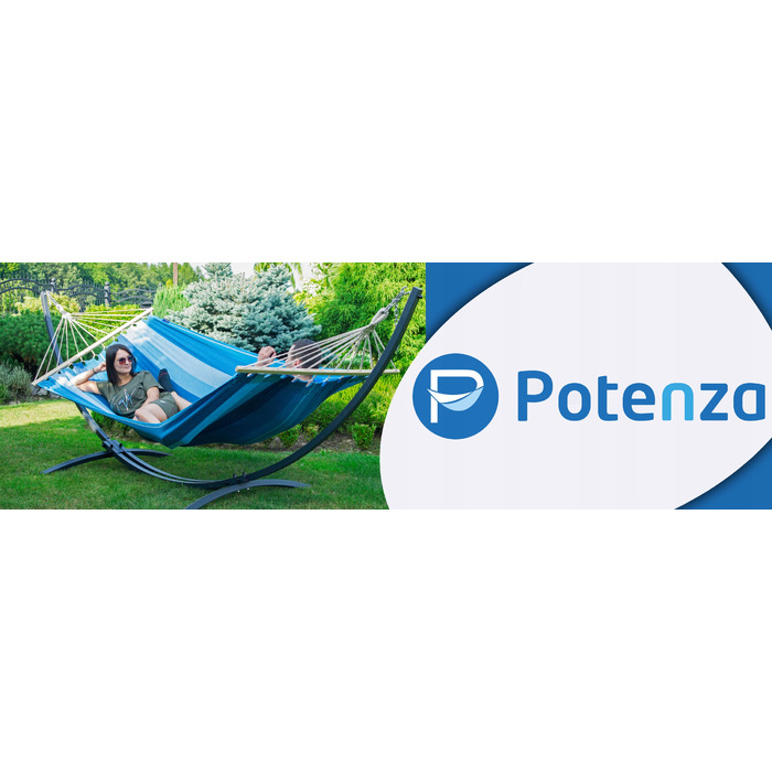 Садовий гамак ROMA XL 220x160 зі сталевою стійкою Grande, витримує до 220 кг, POTENZA