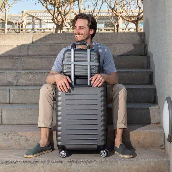 Набір валіз NUMADA 4 шт. (75см, 63см, 53см, культиватор), ABS, жорсткий, водостійкий, з коліщатами, з замком