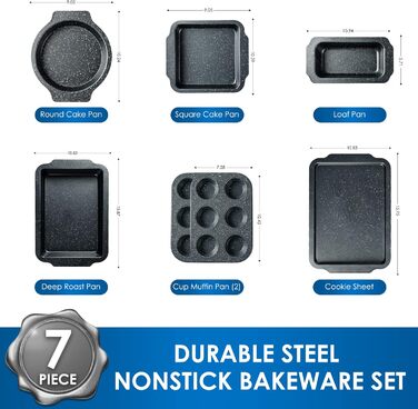 Набір форм для випічки RIOVARM Granit Antihaft 7 шт. - Форми для кексів, хліба, пирогів