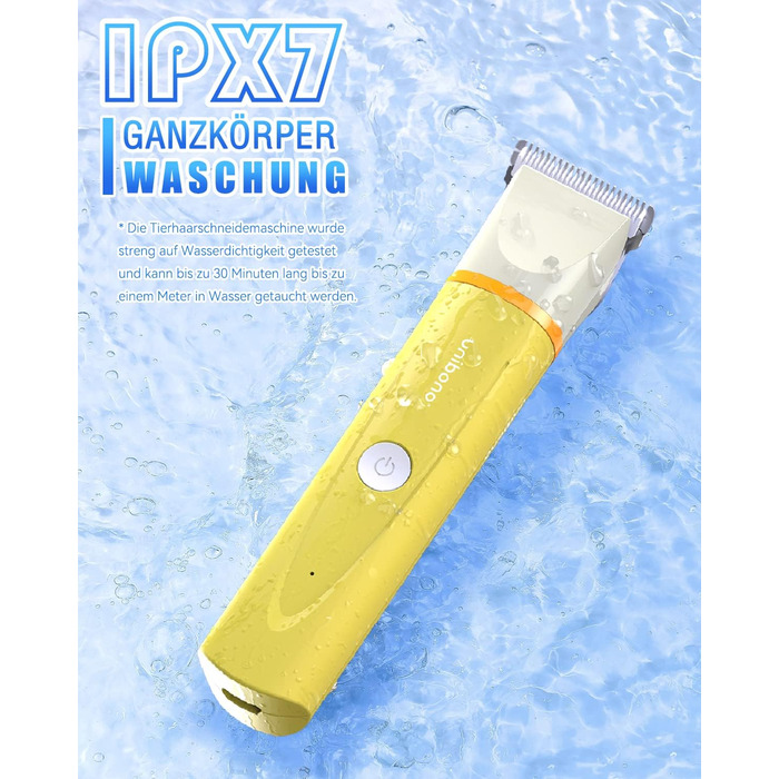Набір для стрижки собак та котів Leise: акумуляторна машинка з 4 насадками, водонепроникна IPX7, для догляду за мордочкою, вухами, лапами та тілом