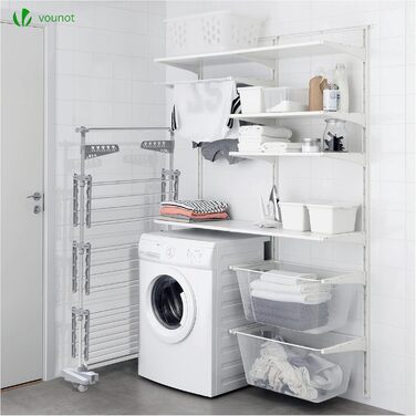 Сушарка для білизни VOUNOT Turm - турнічна сушарка з нержавіючої сталі, 23м довжини, 3 рівні