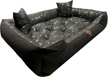 Крісло-ліжко для собак Dogs4Life Velours, 135x100 см, ортопедичне, водонепроникне, з бортиком, для великих собак. Зелений велюр