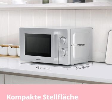 Мікрохвильова піч Comfee CMSN 20L, 700W, Механічна, Біла