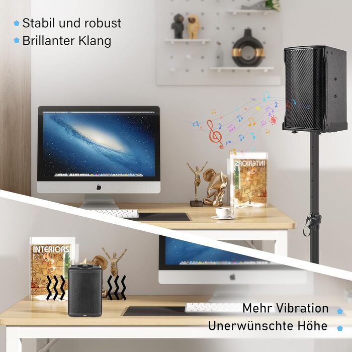 Підставка для колонок, 2 шт., регульована висота 86–127 см, з кабельною організацією, вантажопідйомність 3.6 кг, для малих колонок (PX3 3-P21)