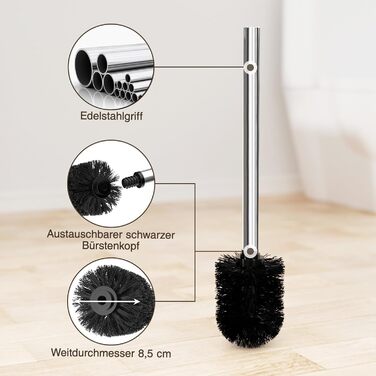 Stainless Steel Toilet Paper Holder with Brush & Shelf - Freestanding Toilet Roll Dispenser with Cover & Tray (Silver)